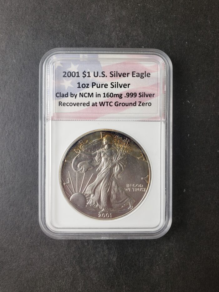 2001 $1 American Silver Eagle Dollar Clad in Recovered WTC Silver