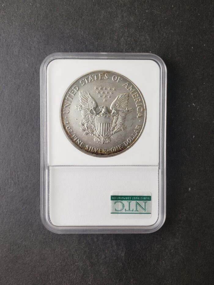 2001 $1 American Silver Eagle Dollar Clad in Recovered WTC Silver - Image 2