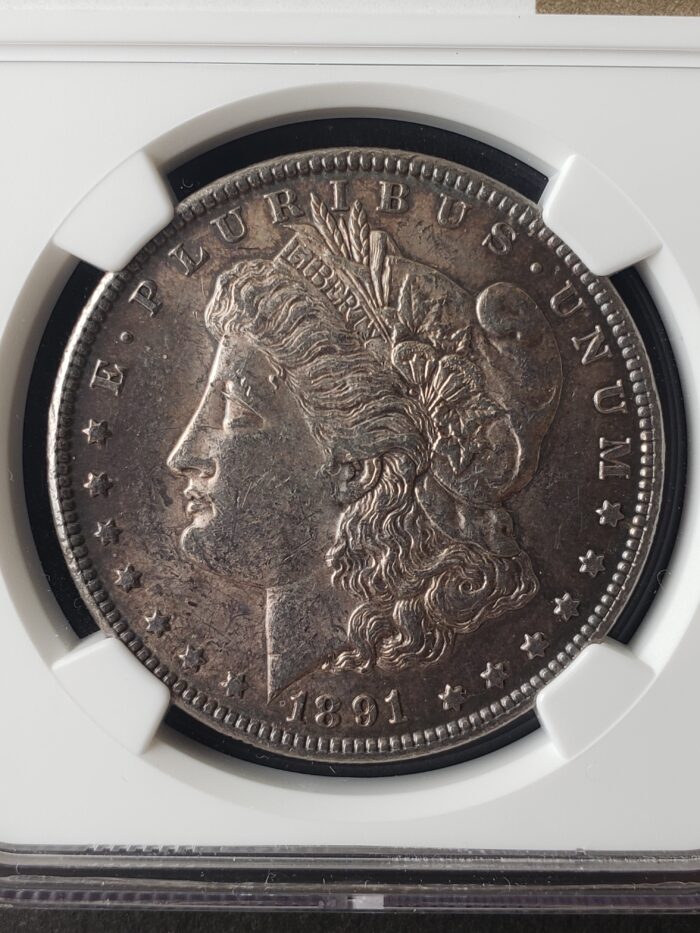 1891 CC $1 Morgan Silver Dollar NGC AU58 - Image 2
