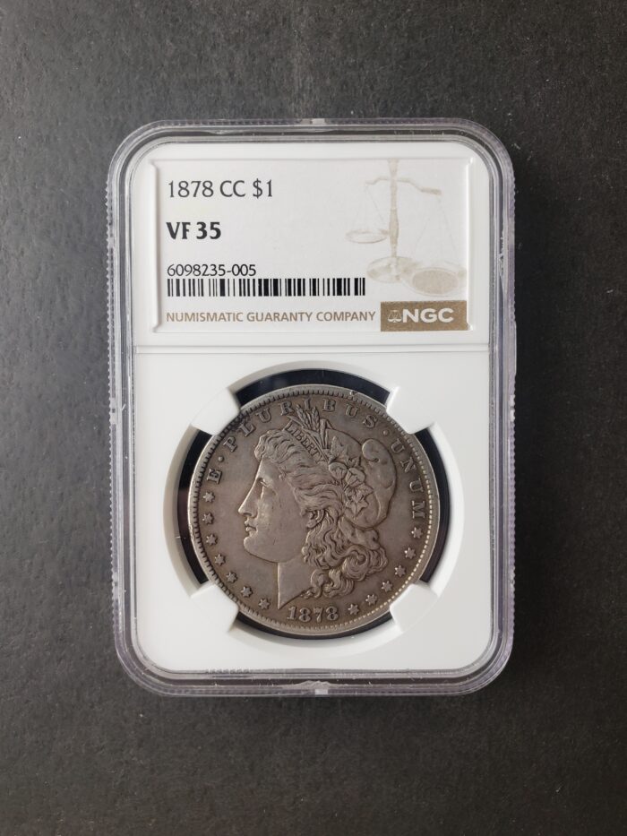 1878 CC $1 Morgan Silver Dollar NGC VF35