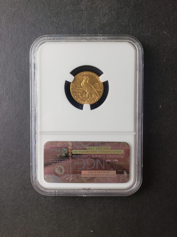 1925 D $2.50 Incuse Indian Gold Quarter Eagle NGC MS62 - Image 4