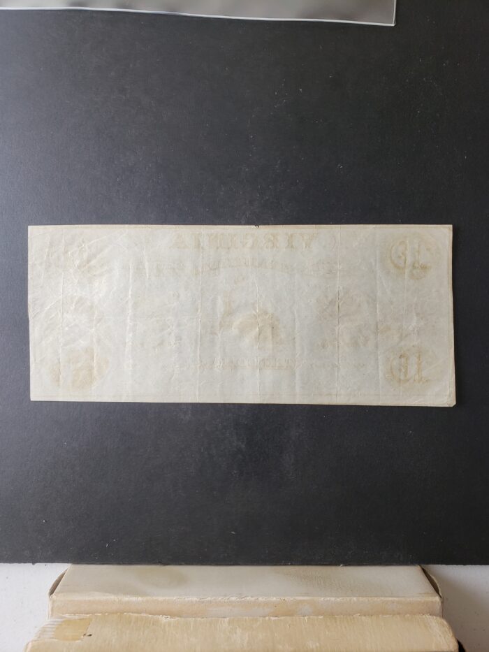1862 $10 Virginia Treasury Note Obsolete Currency - Image 2