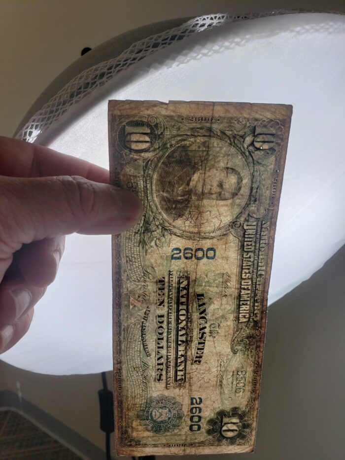 1902 $10 The Lancaster National Bank, Pennsylvania National Currency Large Note - Image 3