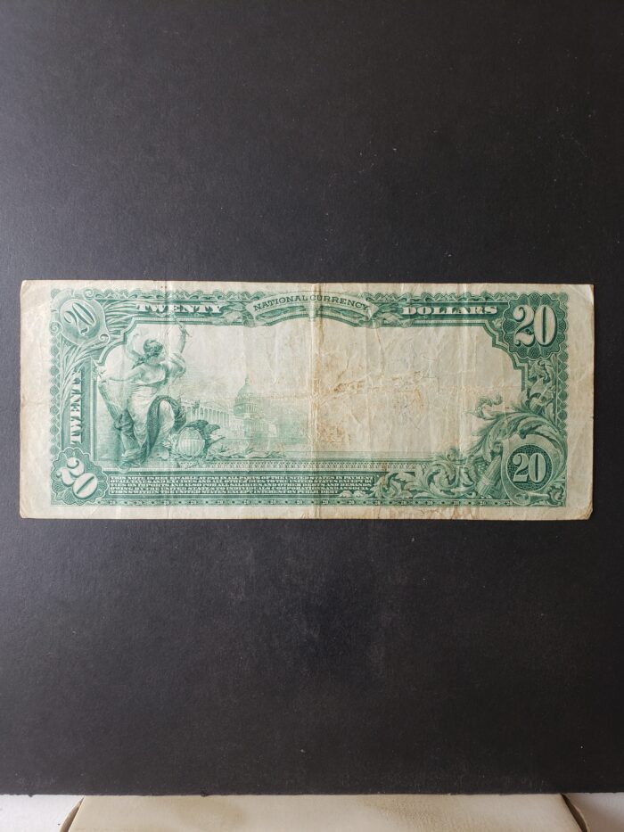 1902 $20 The First National Bank of Portsmouth, Virginia National Currency Large Note - Image 2