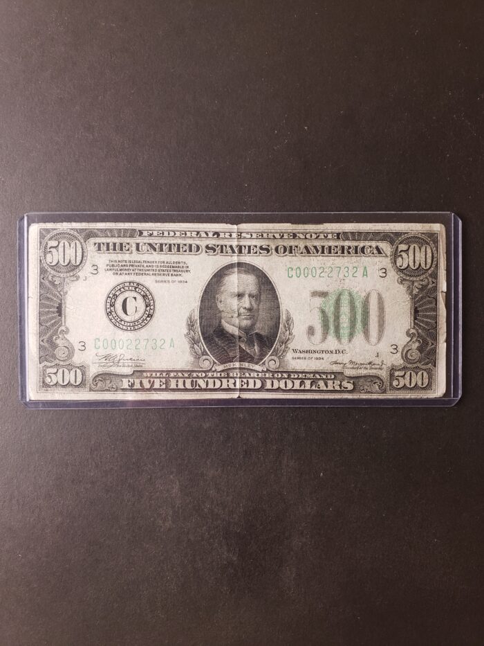 1934 $500 Federal Reserve Small Note