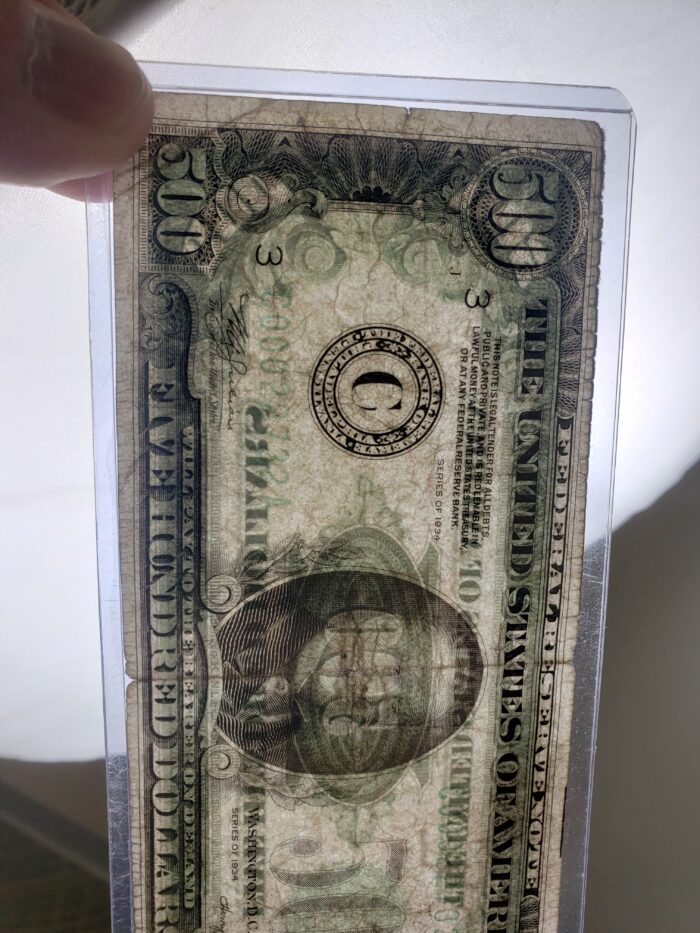 1934 $500 Federal Reserve Small Note - Image 3