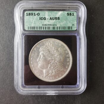 1891 O $1 Morgan Silver Dollar ICG AU55
