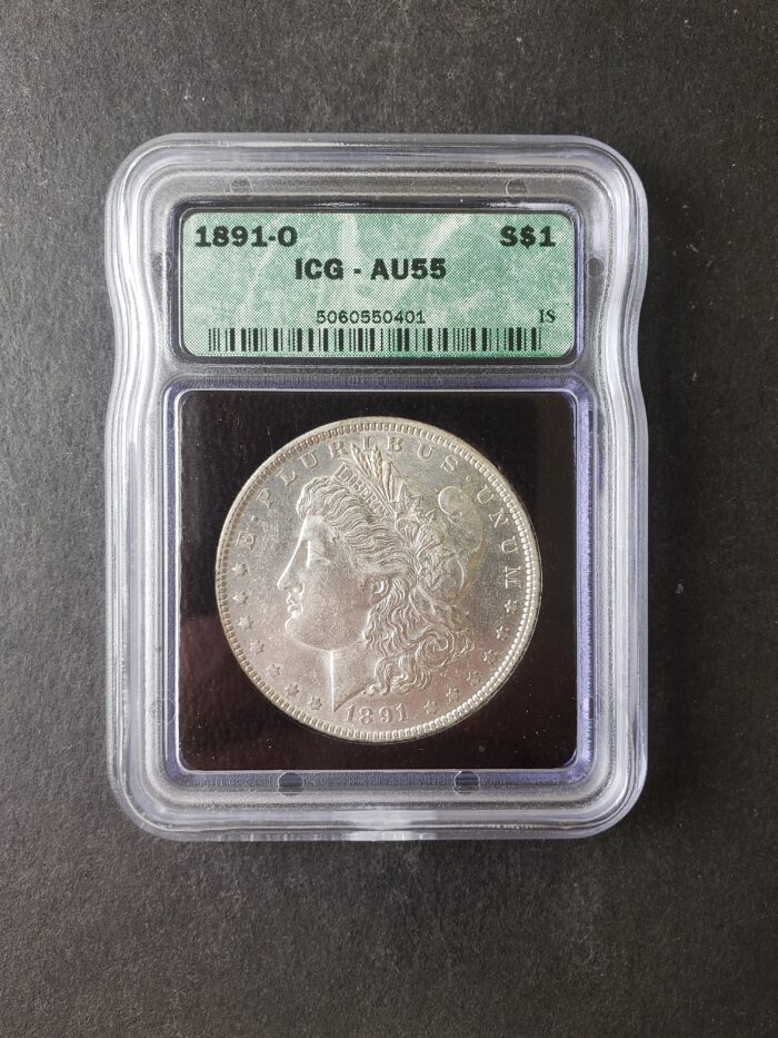 1891 O $1 Morgan Silver Dollar ICG AU55