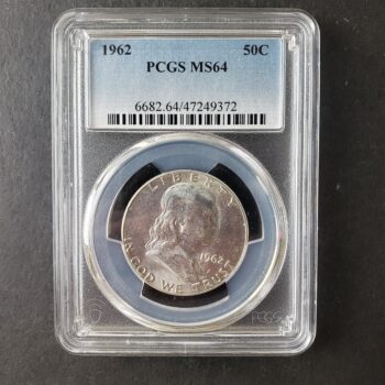 1962 50c Franklin Silver Half Dollar PCGS MS64