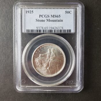 1925 50c Stone Mountain Silver Half Dollar PCGS MS65