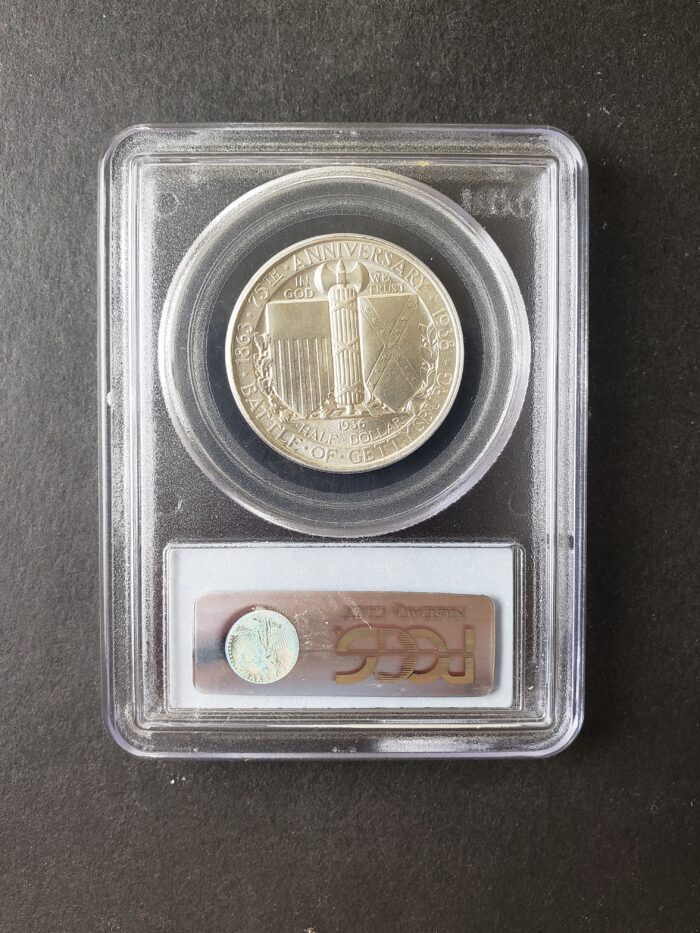 1936 50c Gettysburg Silver Half Dollar PCGS MS65 - Image 4