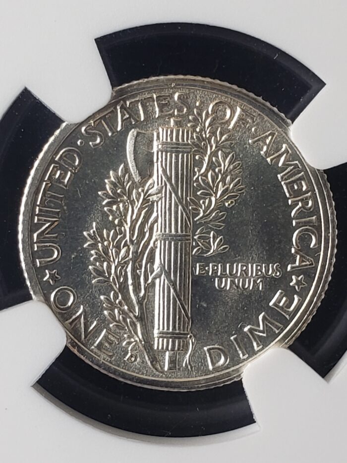 1937 D 10c Winged Liberty Silver Dime NGC MS66 - Image 3