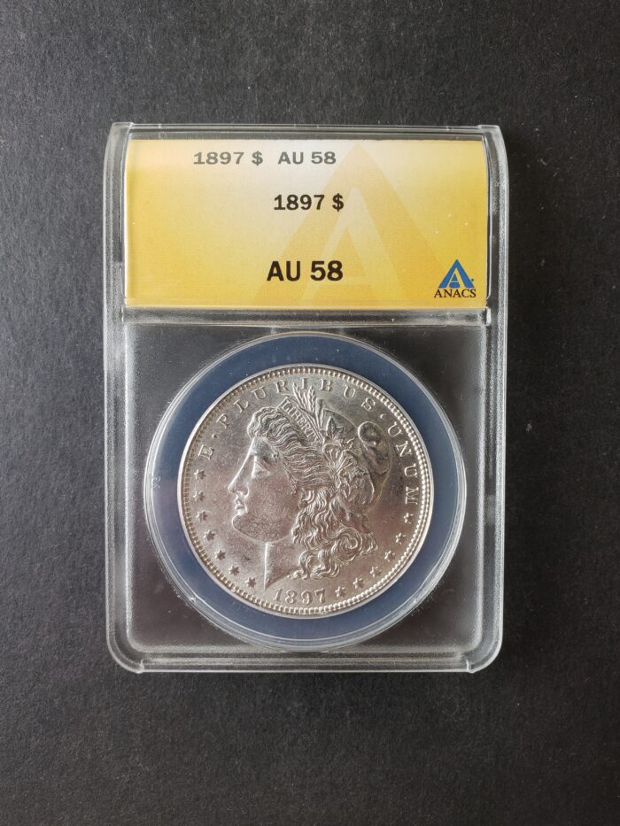 1897 $1 Morgan Silver Dollar ANACS AU58