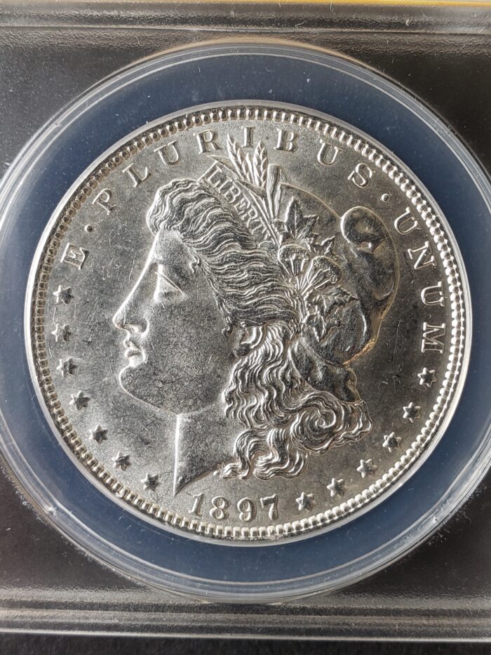 1897 $1 Morgan Silver Dollar ANACS AU58 - Image 2