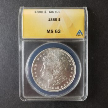 1885 $1 Morgan Silver Dollar ANACS MS63