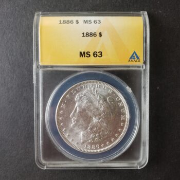 1886 $1 Morgan Silver Dollar ANACS MS63