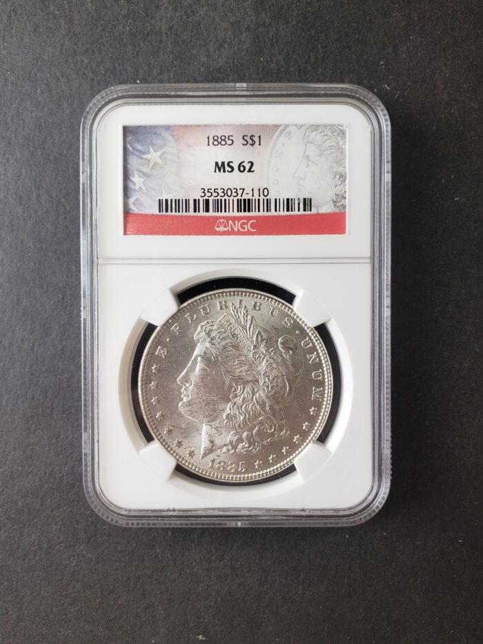 1885 $1 Morgan Silver Dollar NGC MS62
