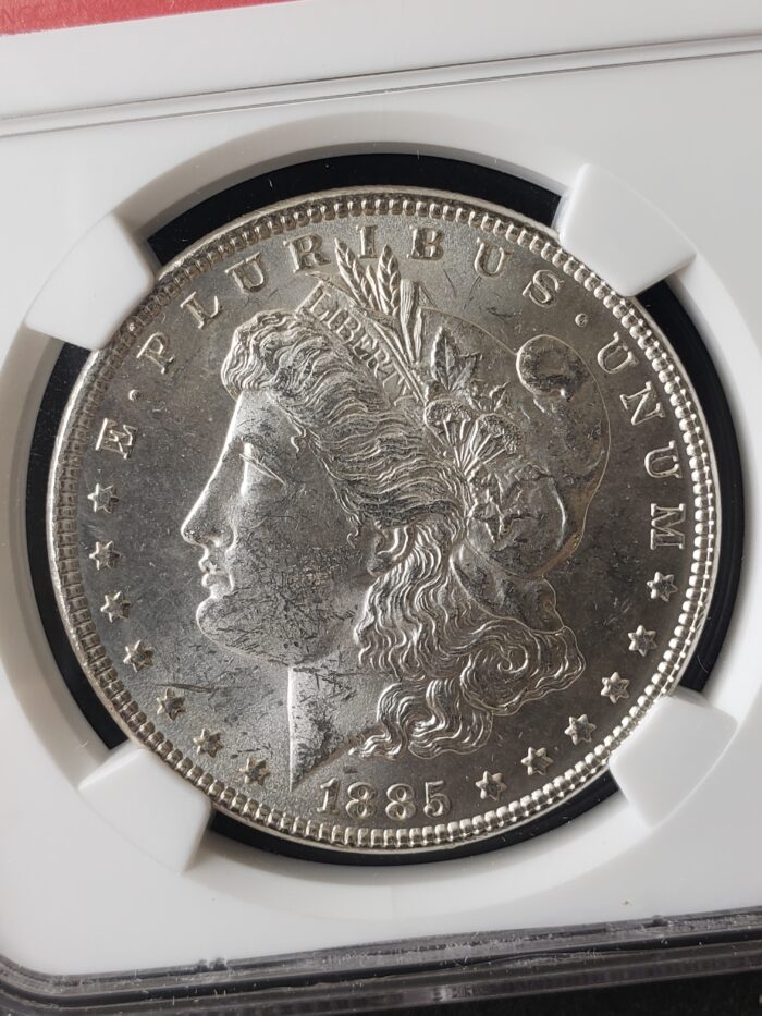 1885 $1 Morgan Silver Dollar NGC MS62 - Image 2
