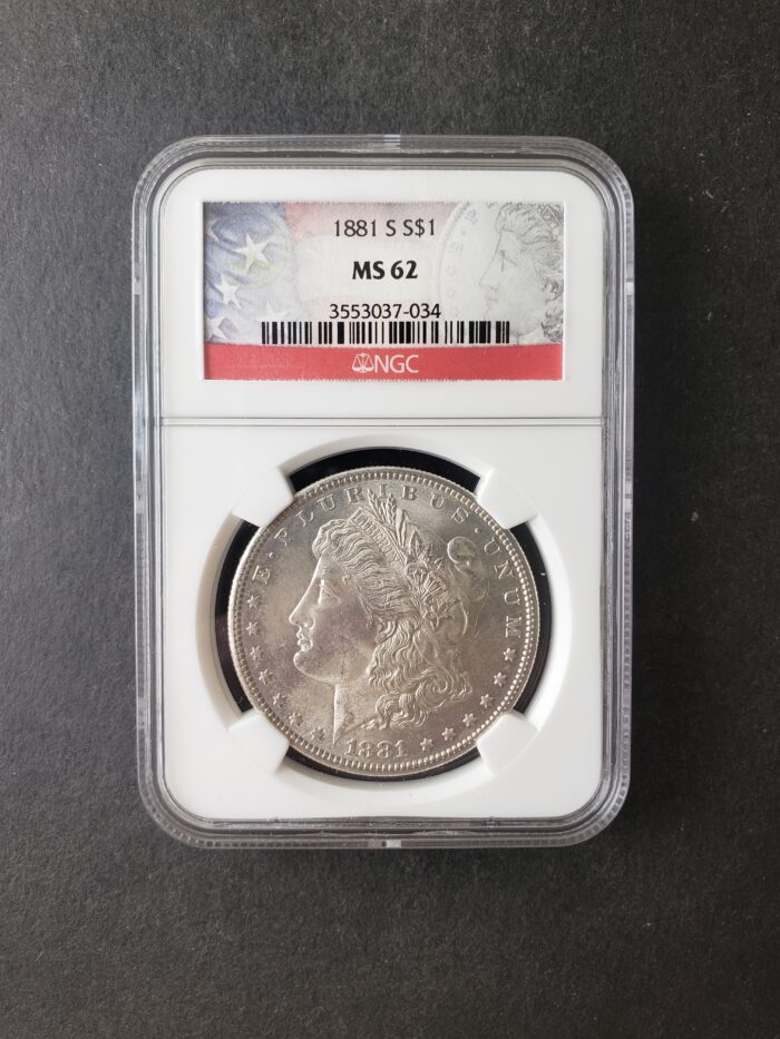 1881 S $1 Morgan Silver Dollar NGC MS62