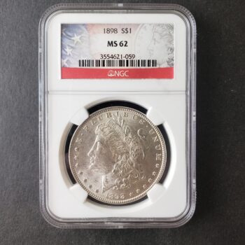 1898 $1 Morgan Silver Dollar NGC MS62
