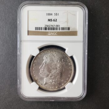 1884 $1 Morgan Silver Dollar NGC MS62