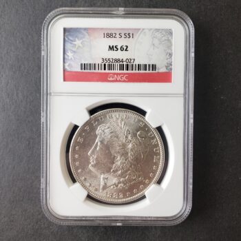 1882 S $1 Morgan Silver Dollar NGC MS62