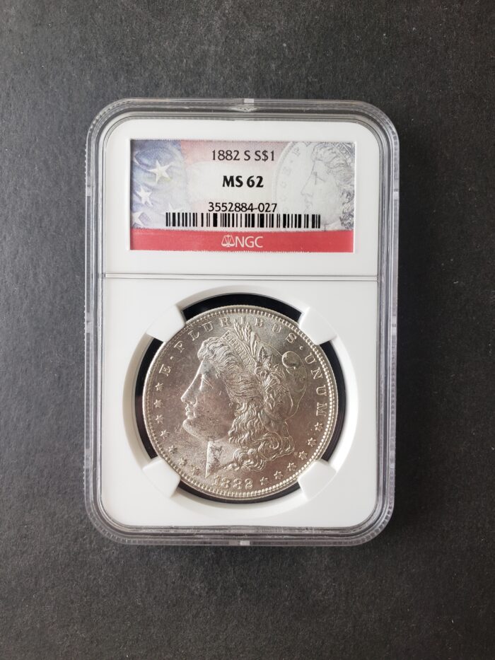 1882 S $1 Morgan Silver Dollar NGC MS62