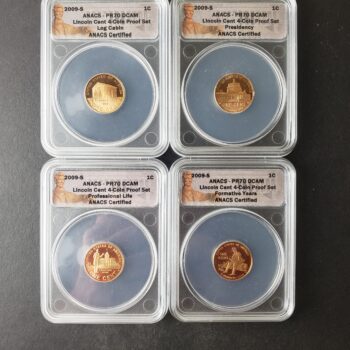 Four 2009 S Proof 1c Lincoln Cents ANACS PR70 DCAM