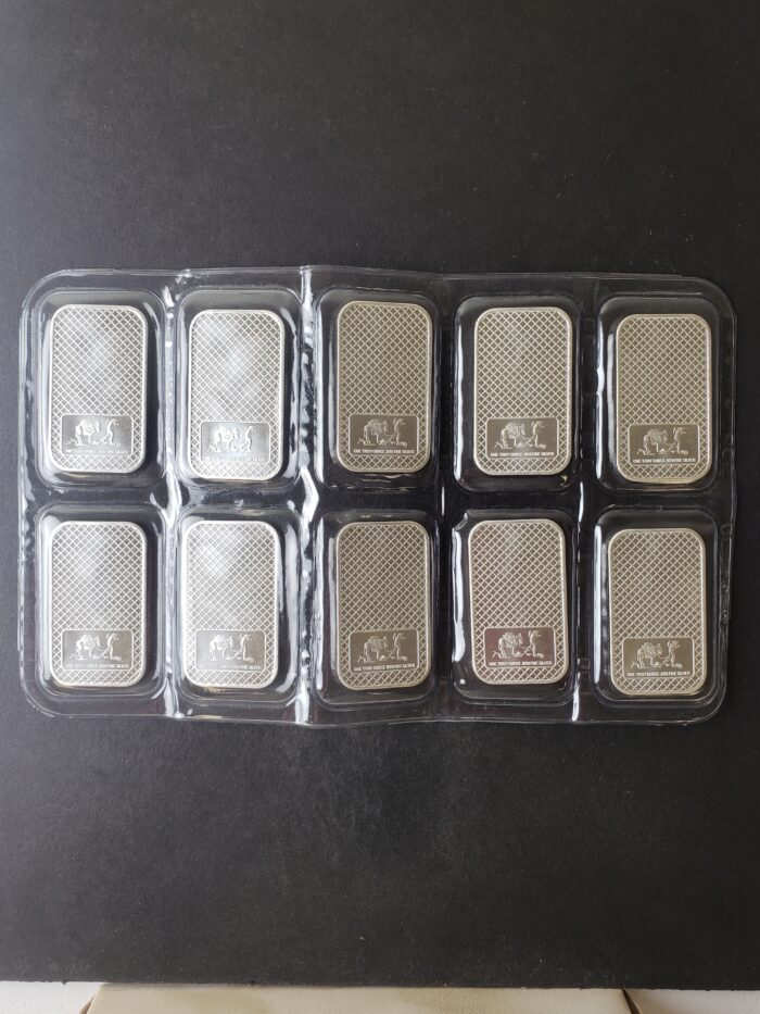 Ten SilverTowne 1oz Silver Eagle Bars in Plastic at 50c/oz Over Spot - Image 2