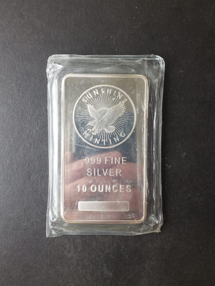 Sunshine Minting 10oz Silver Eagle Bar in Plastic
