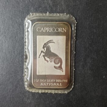 National 1oz Silver Capricorn Bar in Plastic