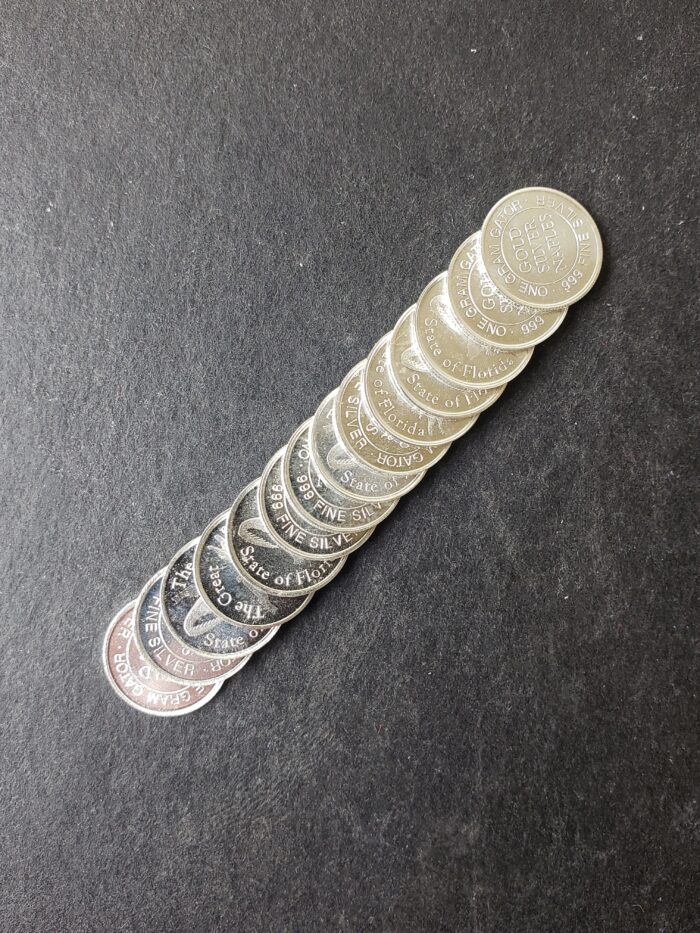 Lot of 14 1 gram Silver Rounds