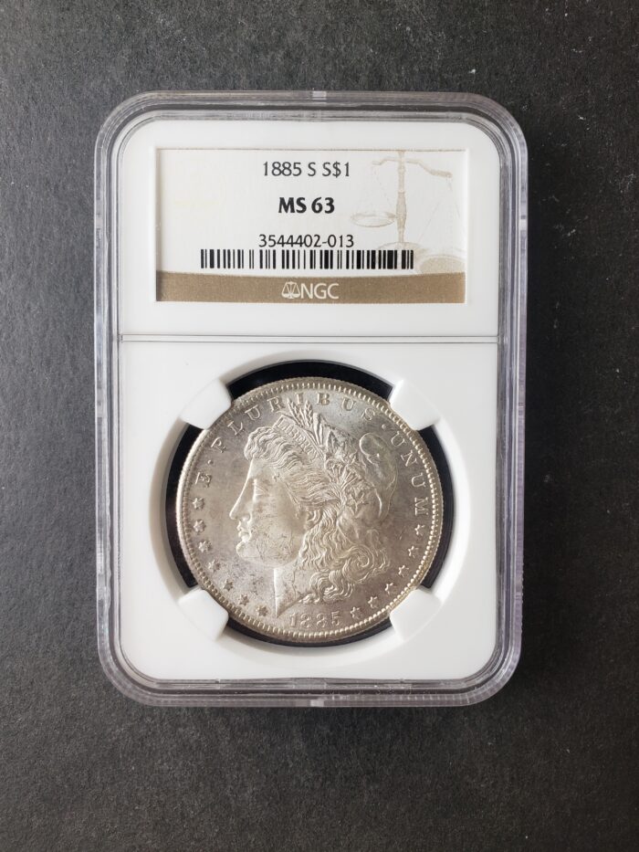 1885 S $1 Morgan Silver Dollar NGC MS63