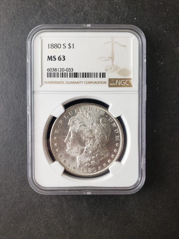 1880 S $1 Morgan Silver Dollar NGC MS63