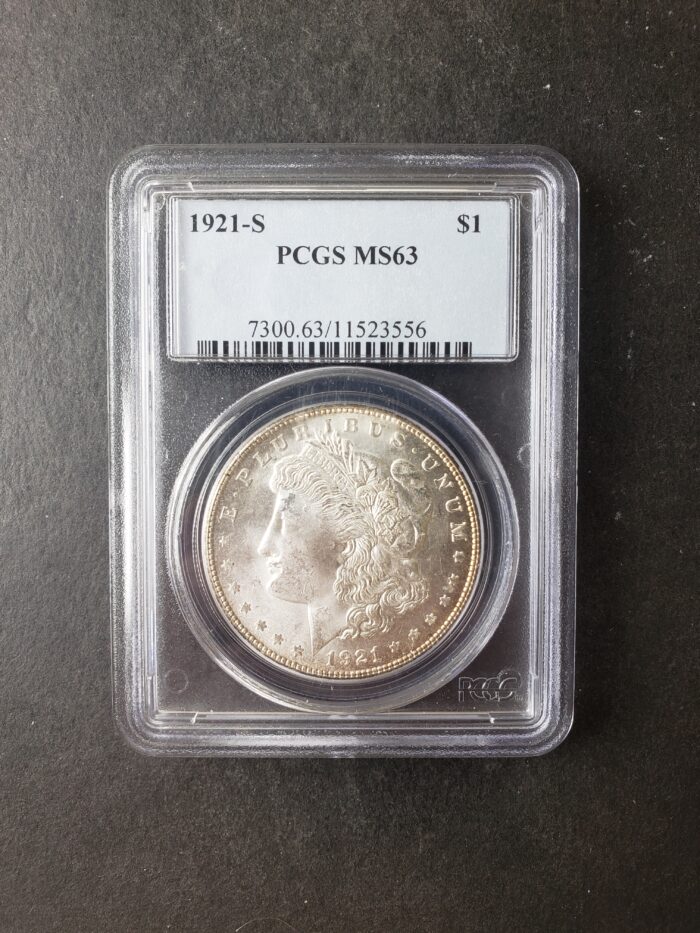 1921 S $1 Morgan Silver Dollar PCGS MS63