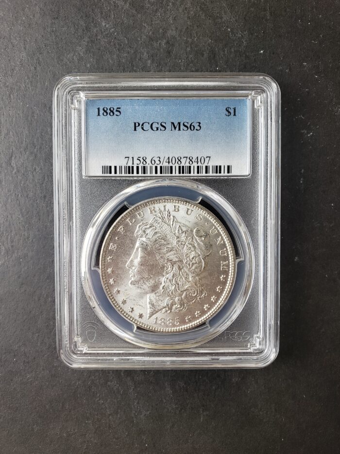 1885 $1 Morgan Silver Dollar PCGS MS63