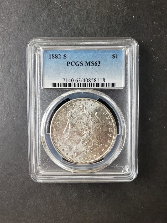 1882 S $1 Morgan Silver Dollar PCGS MS63