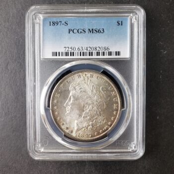 1897 S $1 Morgan Silver Dollar PCGS MS63