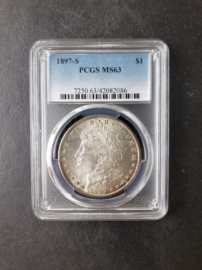 1897 S $1 Morgan Silver Dollar PCGS MS63