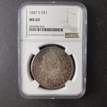 1887 S $1 Morgan Silver Dollar NGC MS63