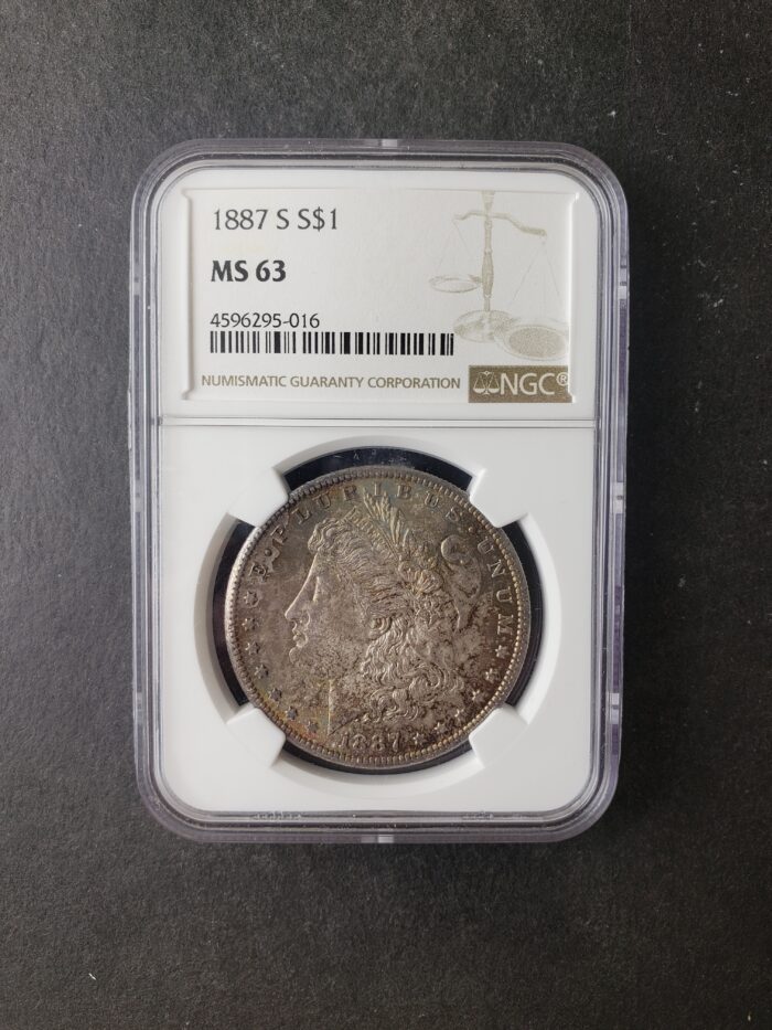 1887 S $1 Morgan Silver Dollar NGC MS63