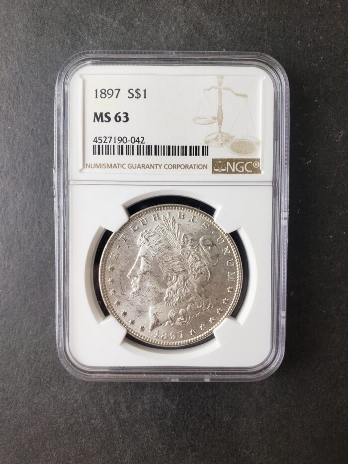 1897 $1 Morgan Silver Dollar NGC MS63