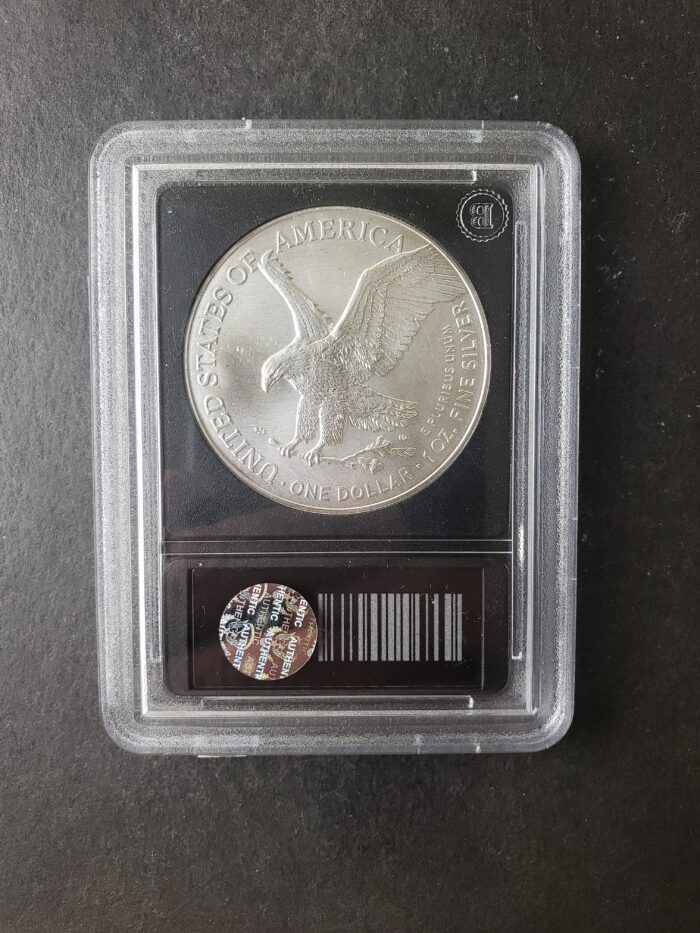 2023 $1 American Silver Eagle Dollar in a Slab - Image 2
