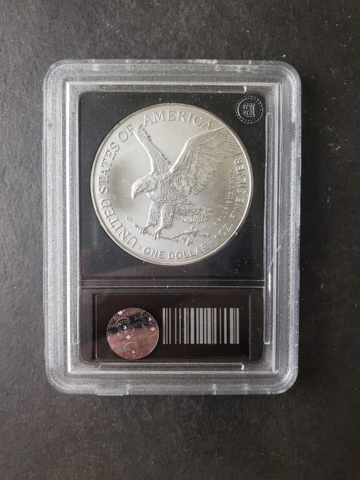 2022 $1 American Silver Eagle Dollar in a Slab - Image 2