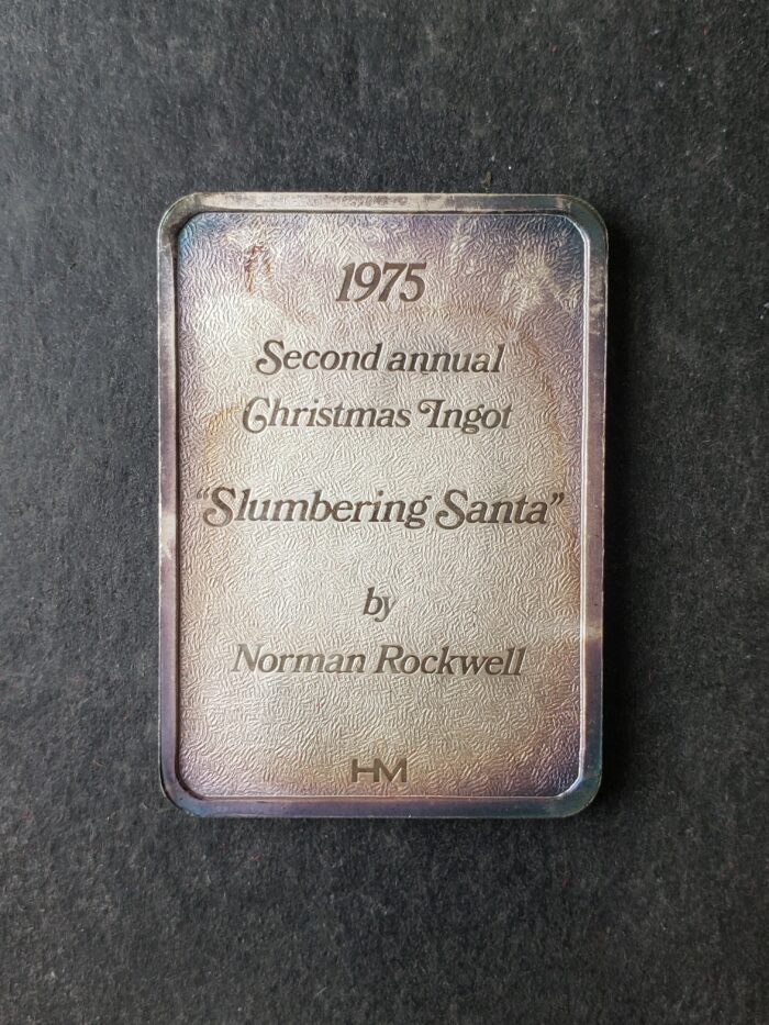 1975 Hamilton Mint 1oz Silver Norman Rockwell Ingot - Image 3