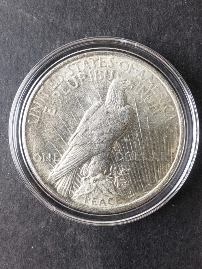 1924 $1 Peace Silver Dollar in a Capsule - Image 2