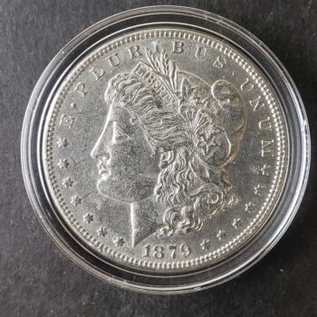 1879 $1 Morgan Silver Dollar in a Capsule