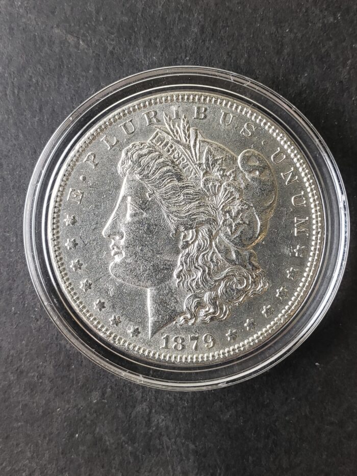 1879 $1 Morgan Silver Dollar in a Capsule