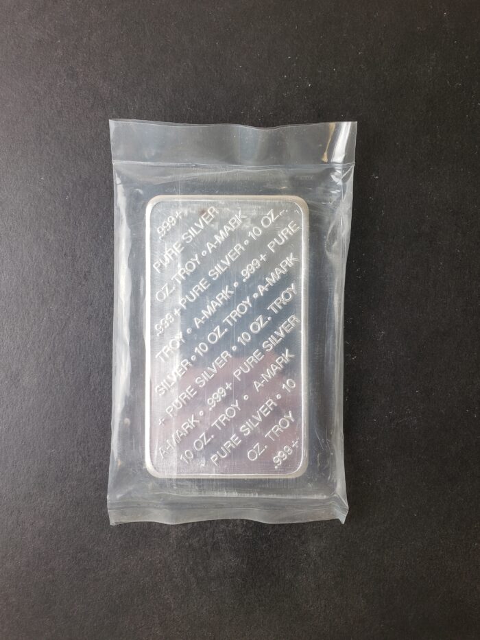A-Mark 10oz Silver Bar in Plastic at 50c/oz over Spot - Image 2