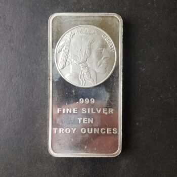 SilverTowne 10oz Silver Buffalo Bar at 50c/oz Over Spot